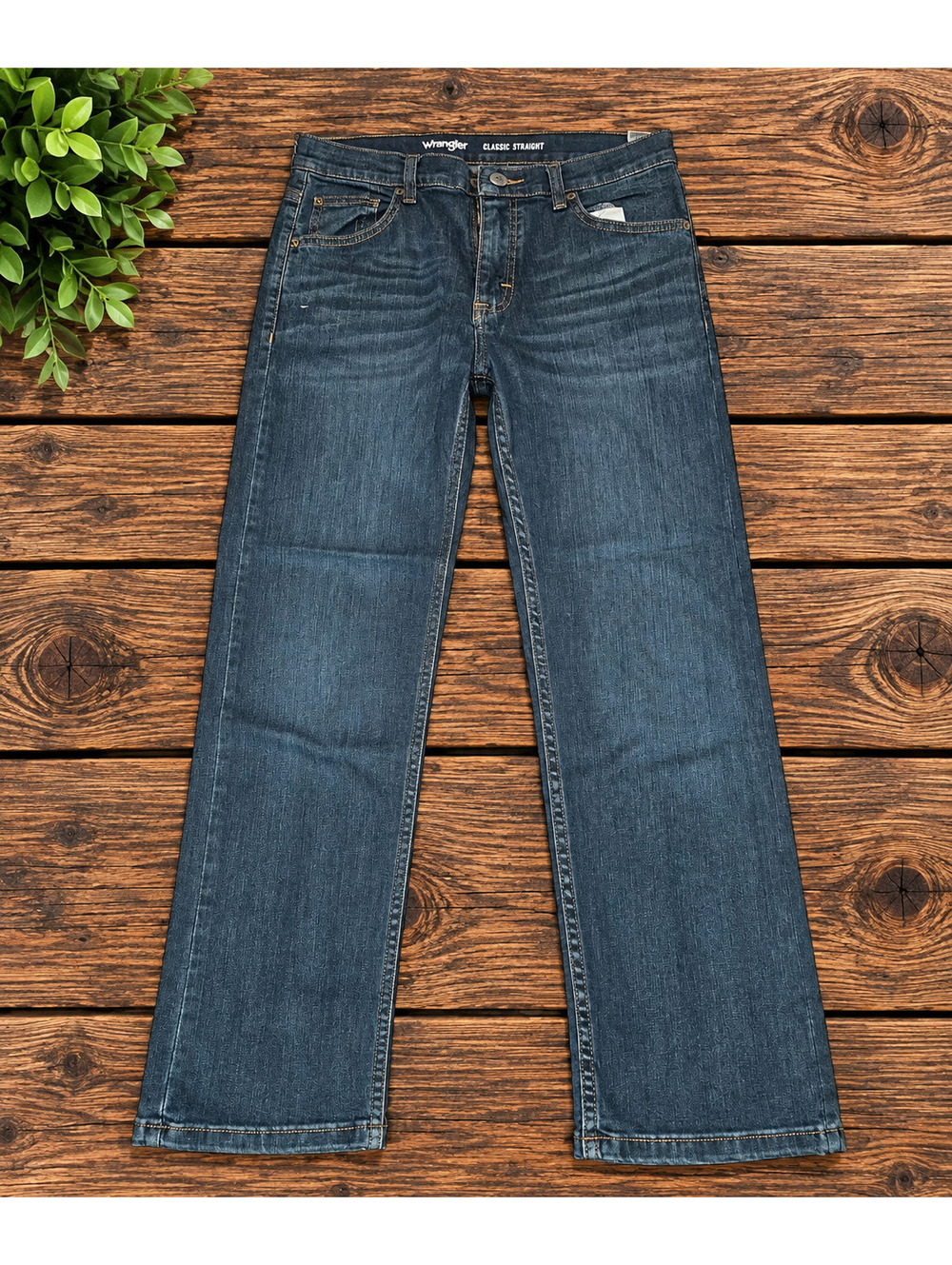 Wrangler Dark wash classic straight leg jeans 12 Husky